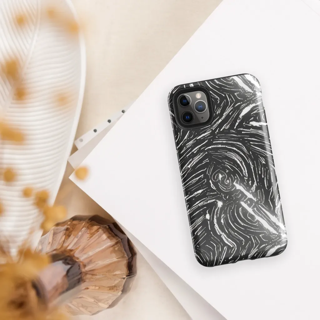 Silver Swirl on Tough Case for iPhone® — Front