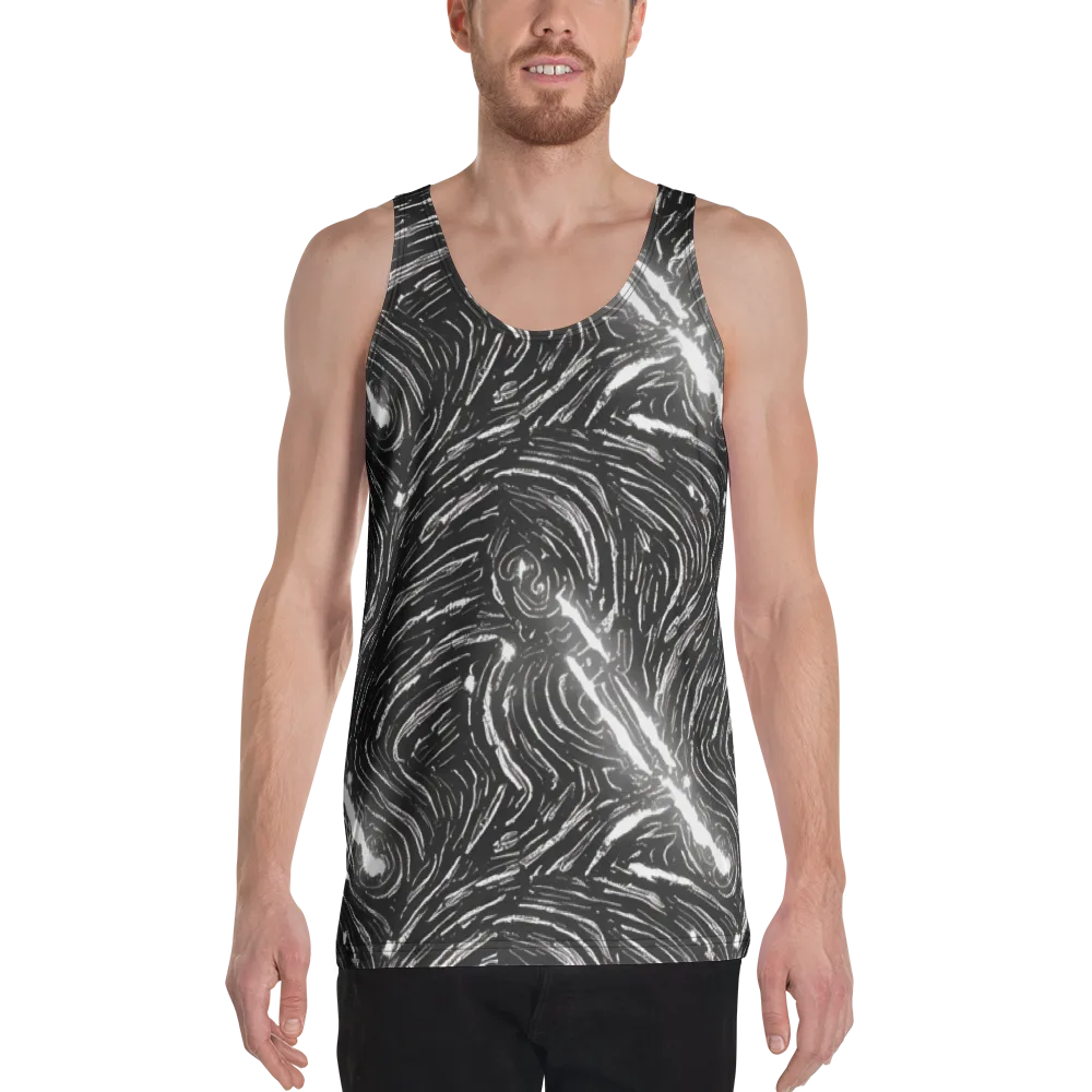 Silver Swirl on Men's Tank Top — Front