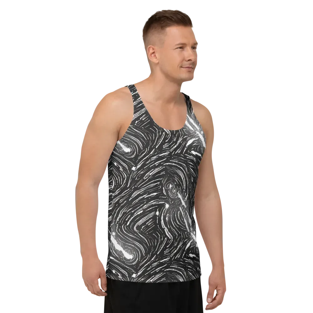Silver Swirl on Men's Tank Top — Right Front