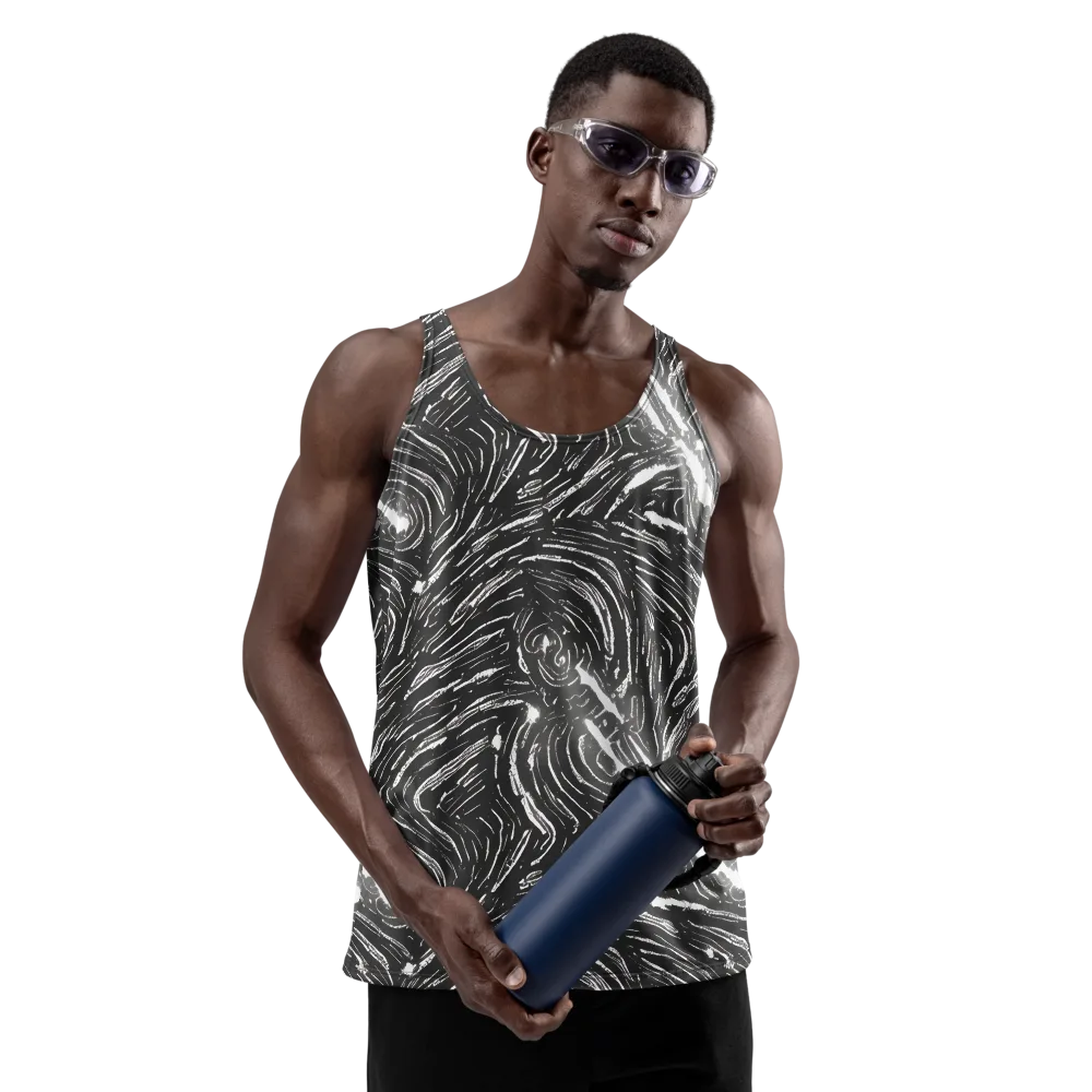 Silver Swirl on Men's Tank Top — Front
