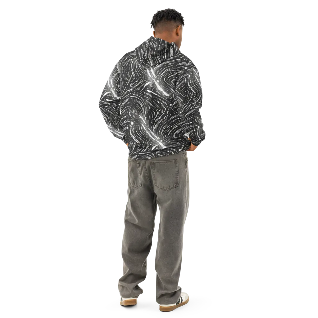Silver Swirl on Cotton Hoodie — Back