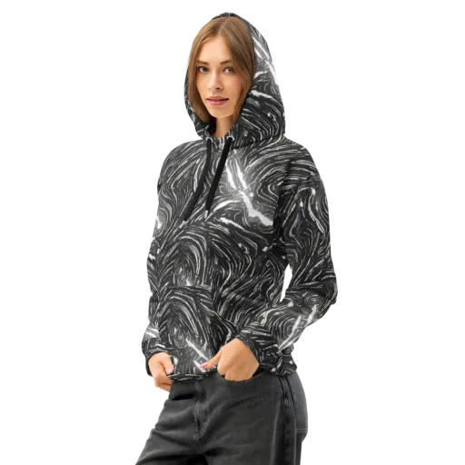 Silver Swirl on a Cotton Hoodie