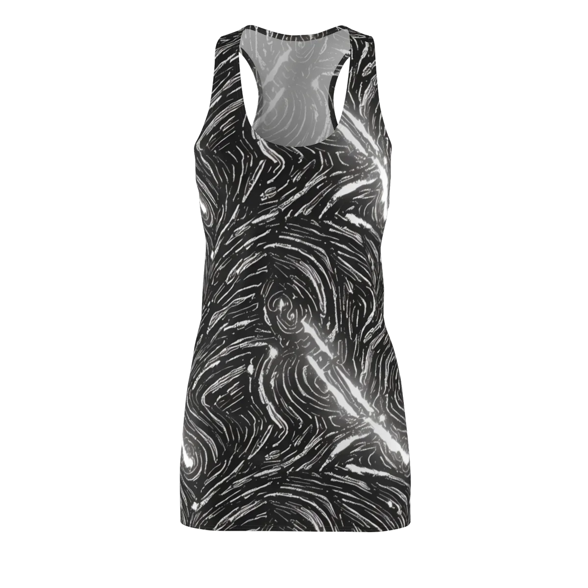 Silver Swirl on Racerback Dress — Front