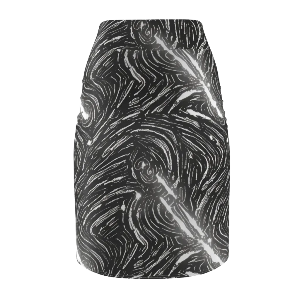Silver Swirl on Pencil Skirt — Back