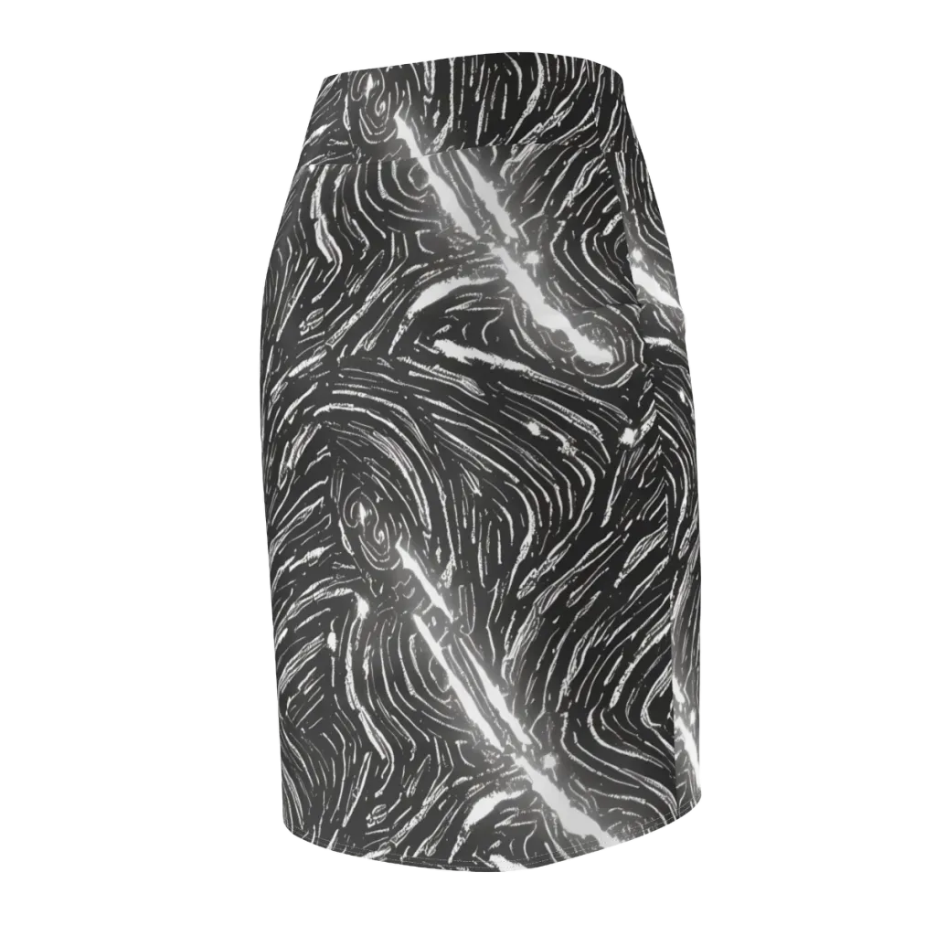 Silver Swirl on Pencil Skirt — Back Side