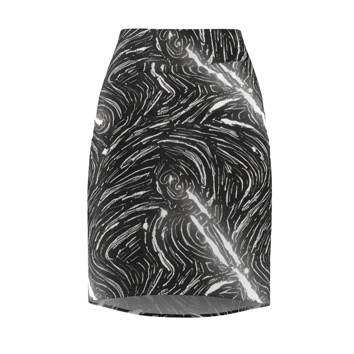 Silver Swirl on Pencil Skirt — Front