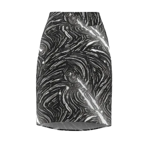 Silver Swirl on a Pencil Skirt