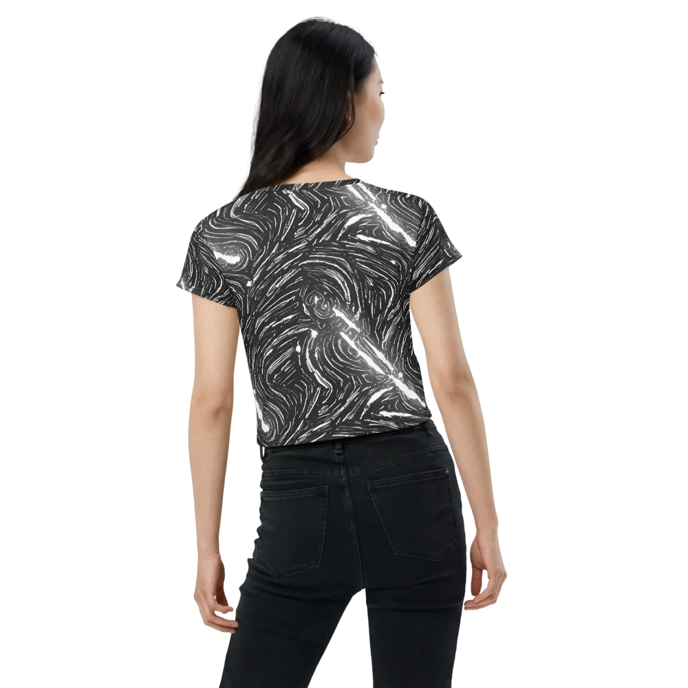 Silver Swirl on Crop Tee — Back