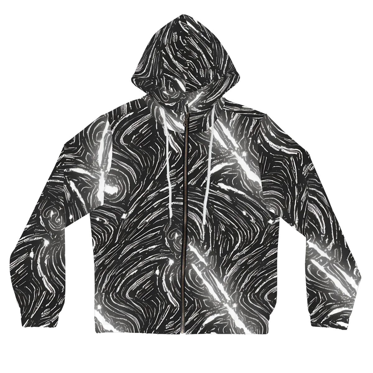 Silver Swirl on Women's Full-Zip Hoodie — Front
