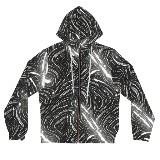 Silver Swirl on a Women's Full-Zip Hoodie
