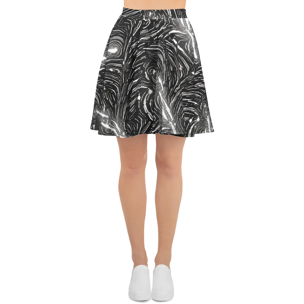 Silver Swirl on Skater Skirt — Front