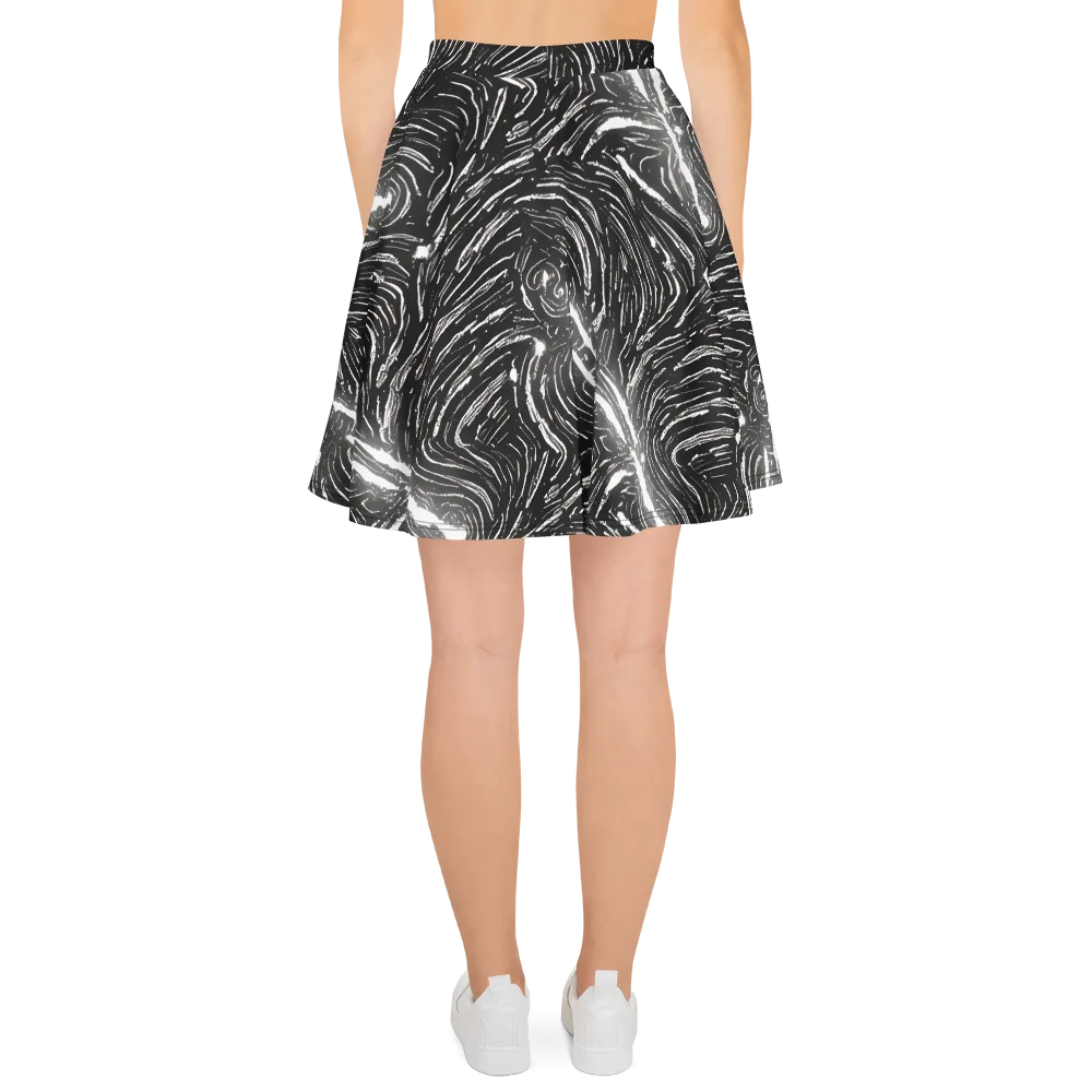 Silver Swirl on Skater Skirt — Back