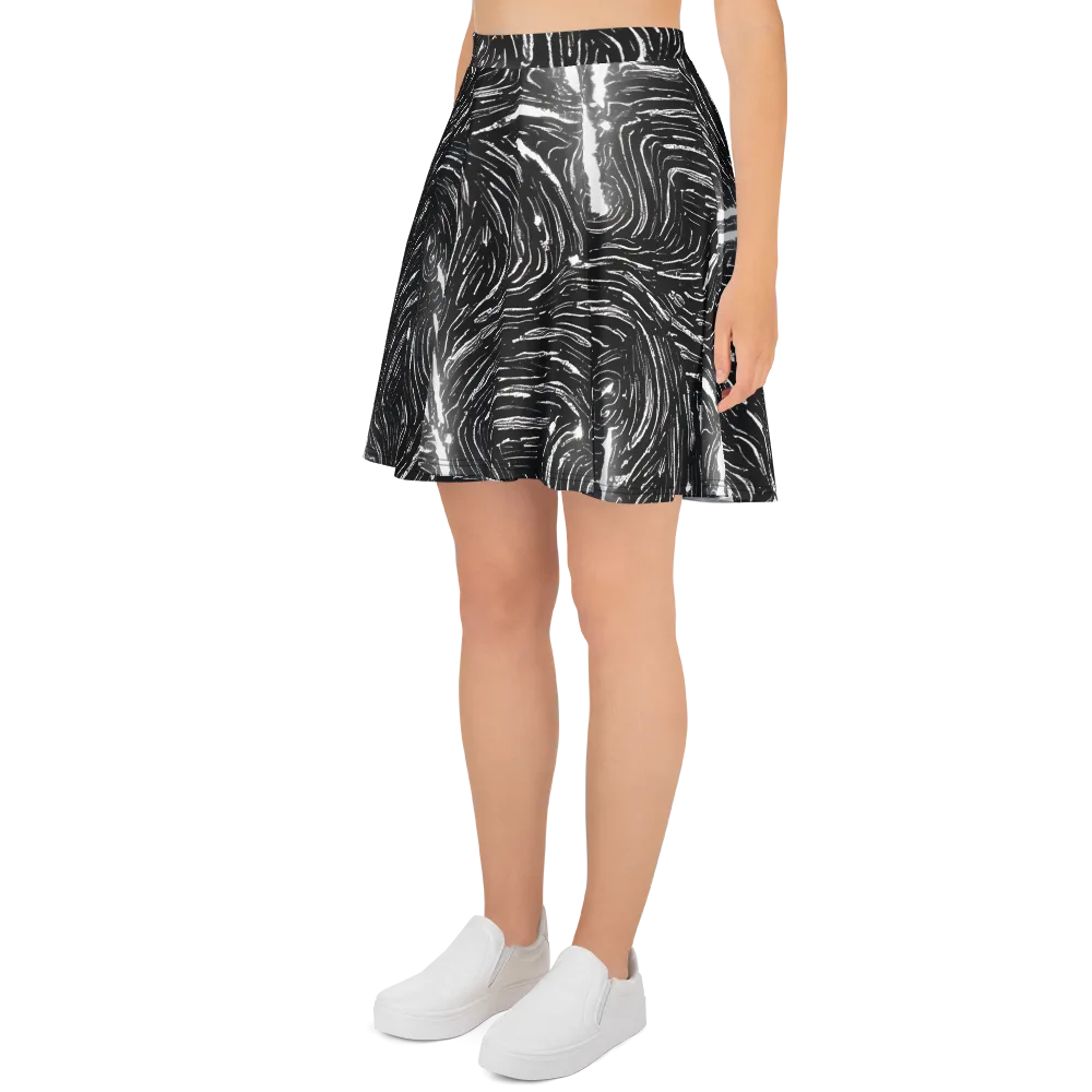 Silver Swirl on Skater Skirt — Left