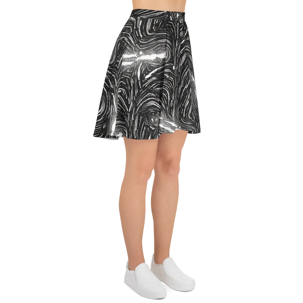 Silver Swirl on Skater Skirt — Right