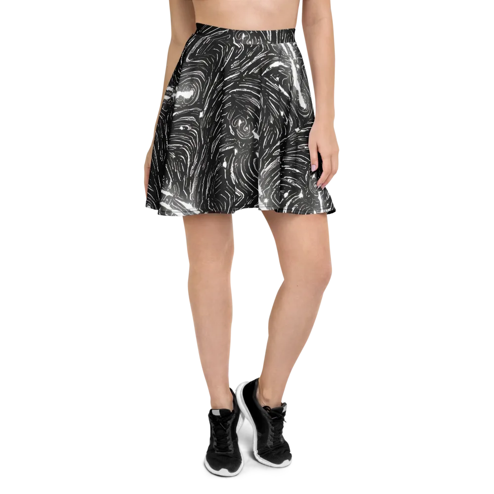 Silver Swirl on Skater Skirt — Front