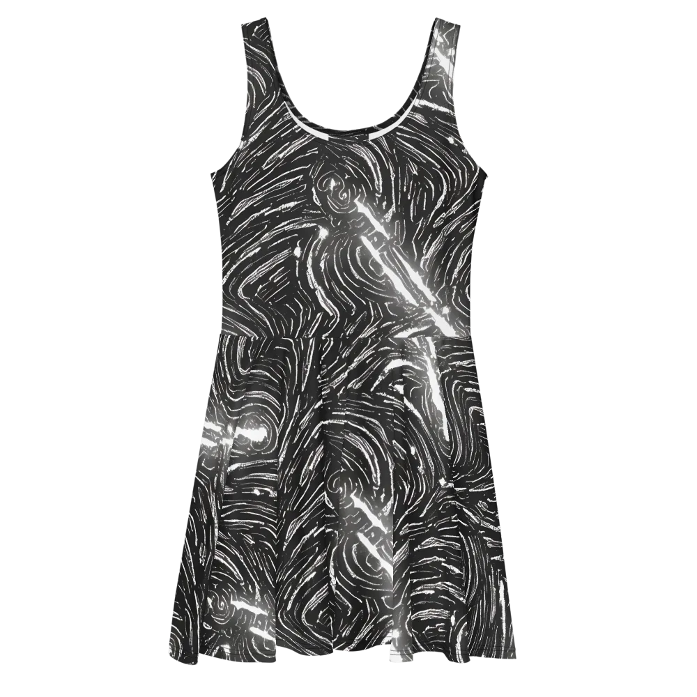 Silver Swirl on Skater Dress — Front