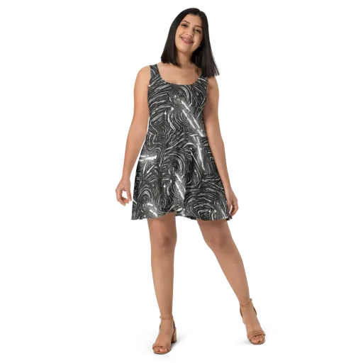 Silver Swirl on a Skater Dress