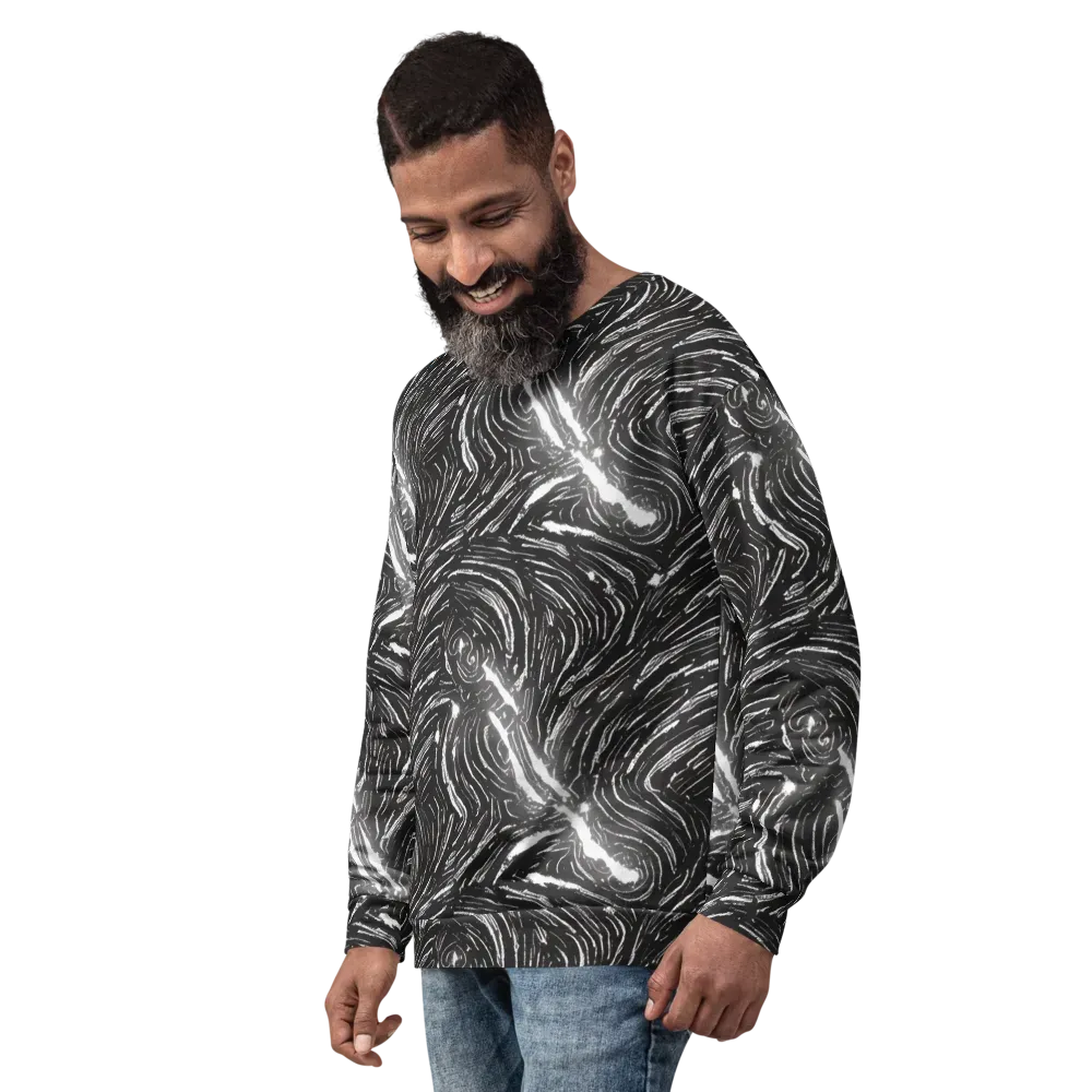 Silver Swirl on Sweatshirt — Left Front