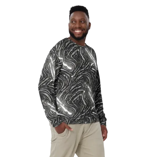 Silver Swirl on a Sweatshirt