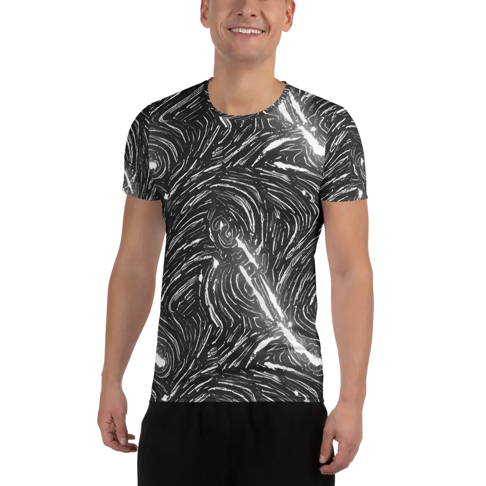 Silver Swirl on Men's Athletic T-Shirt — Front