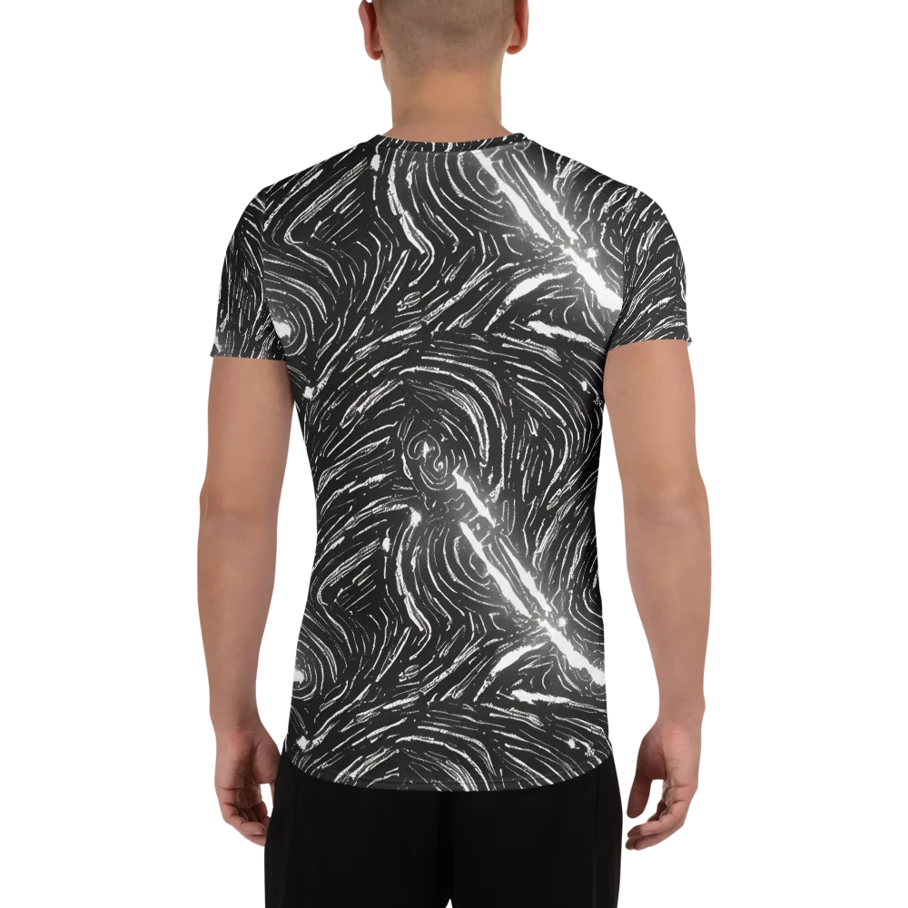 Silver Swirl on Men's Athletic T-Shirt — Back