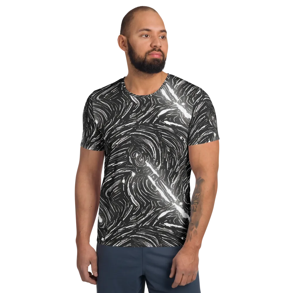 Silver Swirl on Men's Athletic T-Shirt — Front
