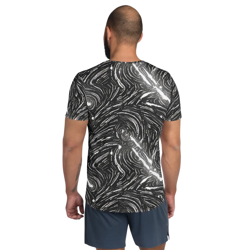 Silver Swirl on Men's Athletic T-Shirt — Back