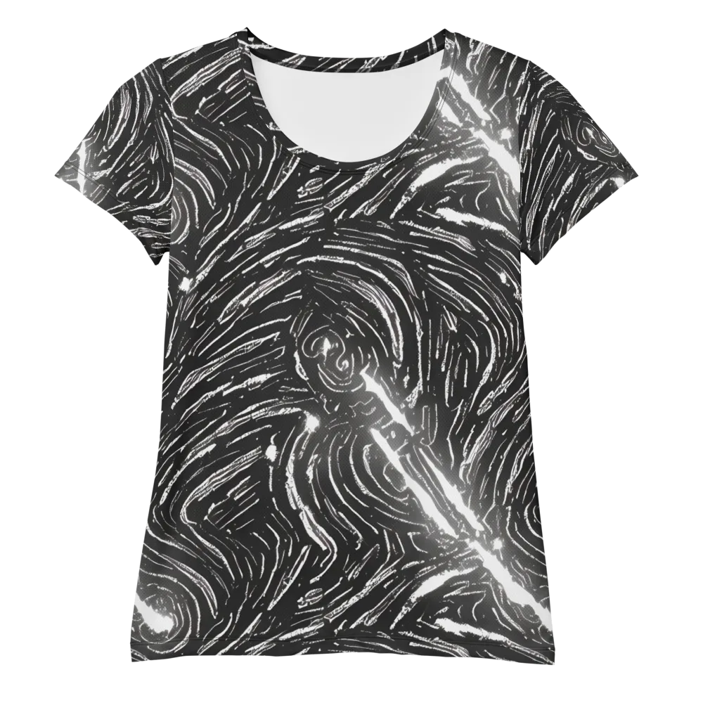 Silver Swirl on Women's Athletic T-Shirt — Front