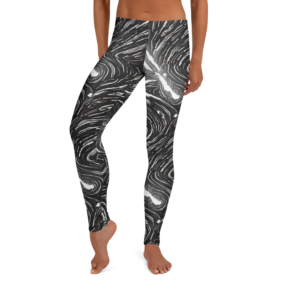 Silver Swirl on Leggings — Front