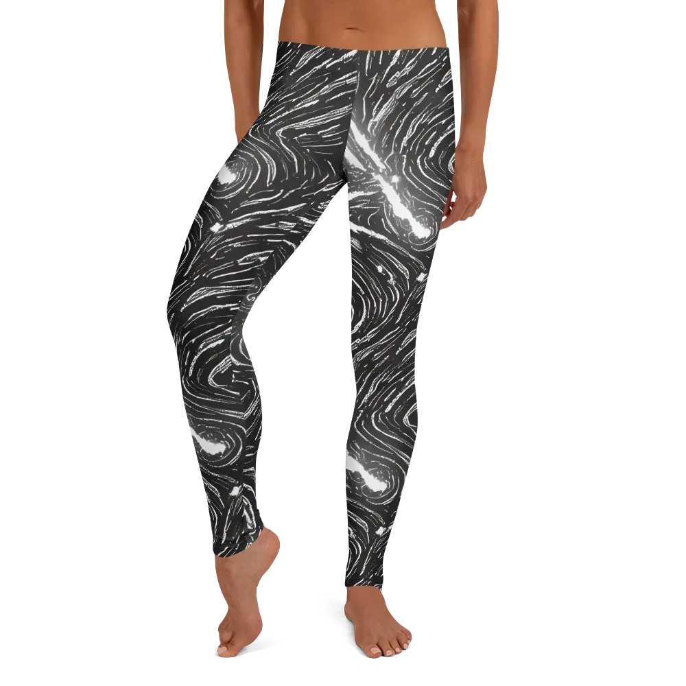 Silver Swirl on Leggings — Front