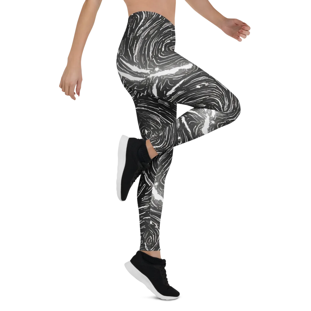 Silver Swirl on Leggings — Right