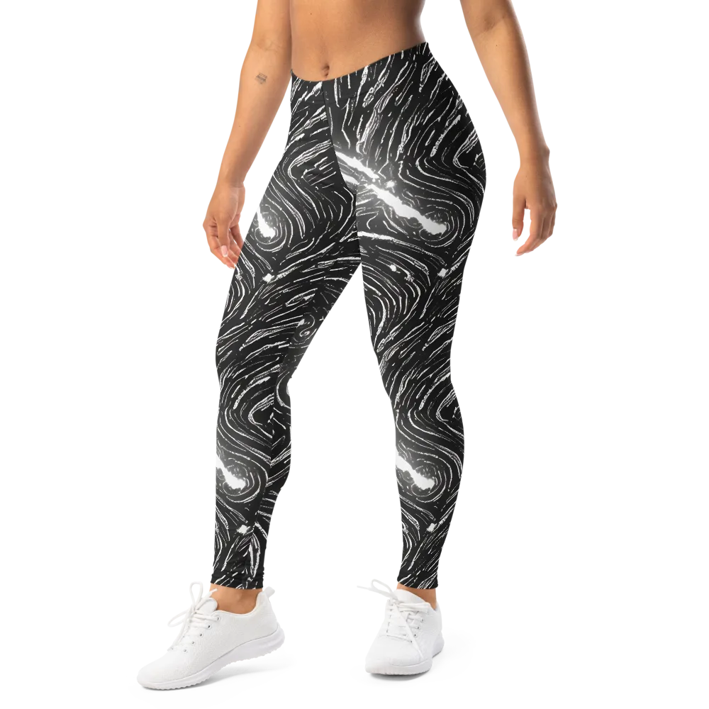 Silver Swirl on Leggings — Left Front