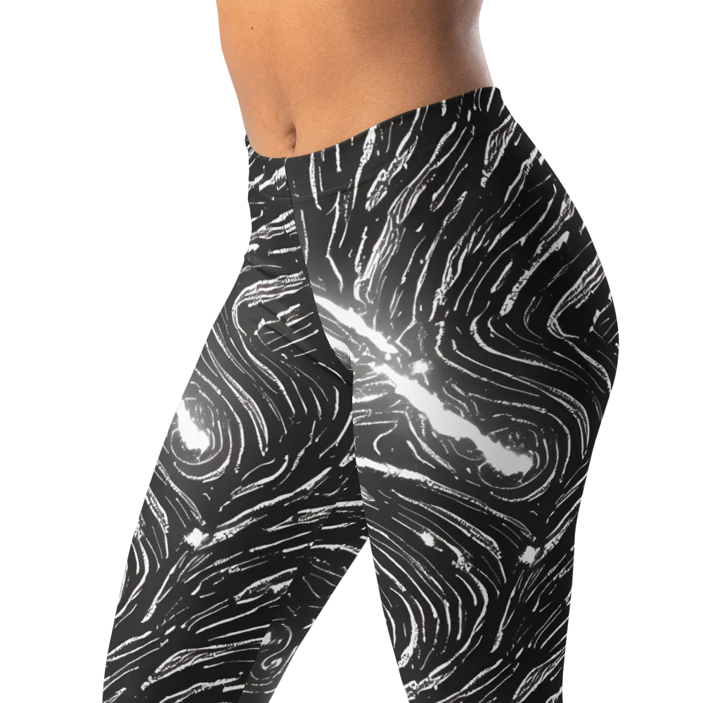 Silver Swirl on Leggings — Left Front