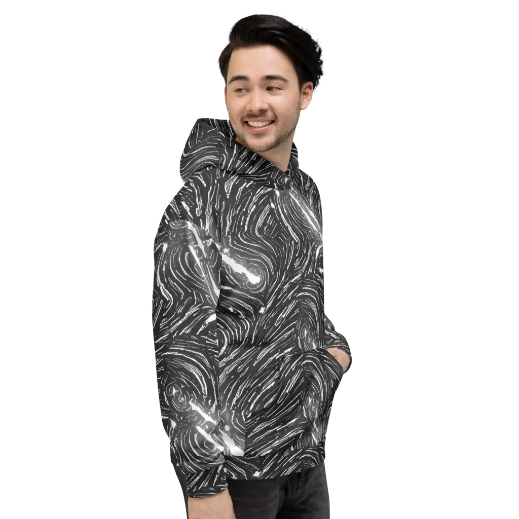 Silver Swirl on Hoodie — Right