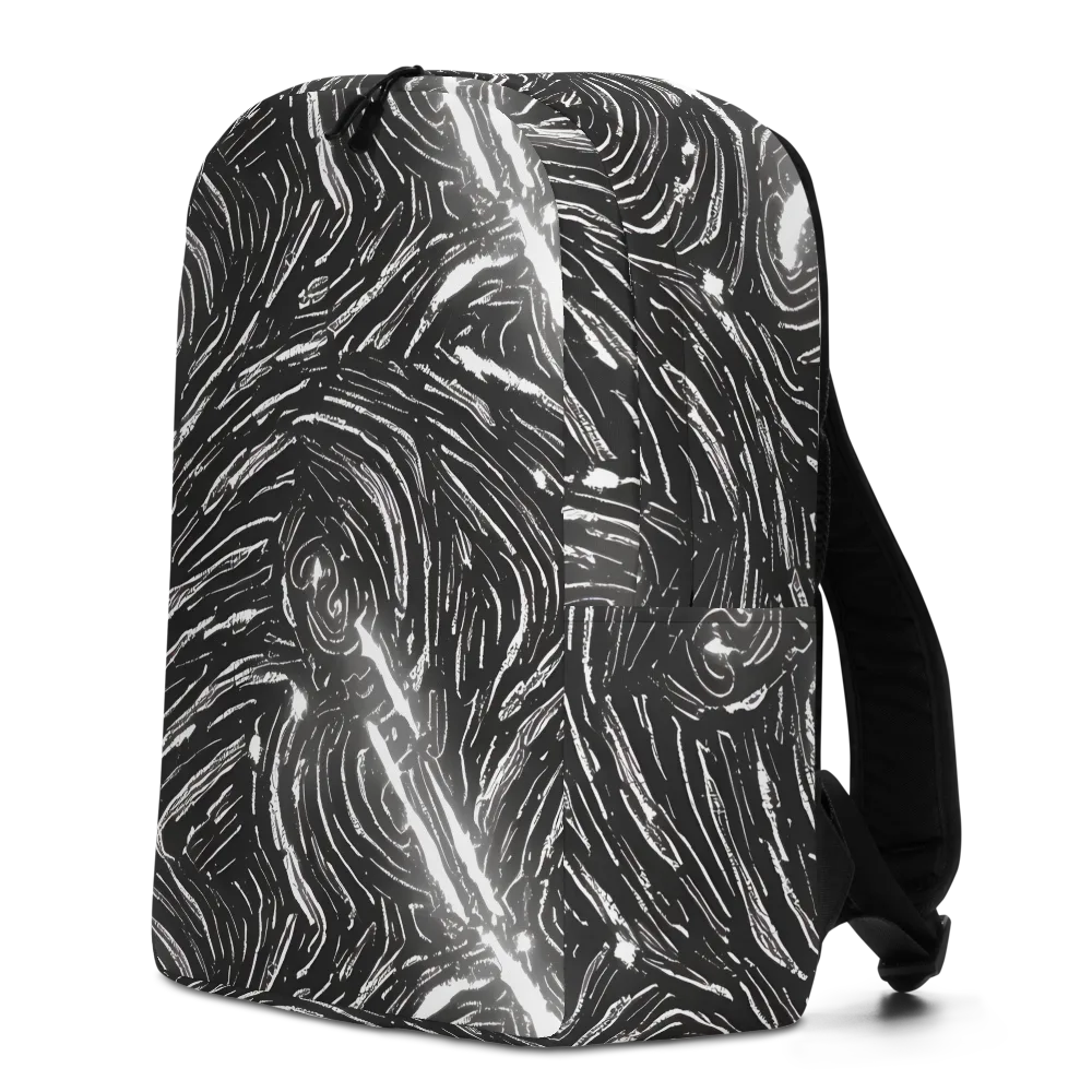 Silver Swirl on Minimalist Backpack — Left