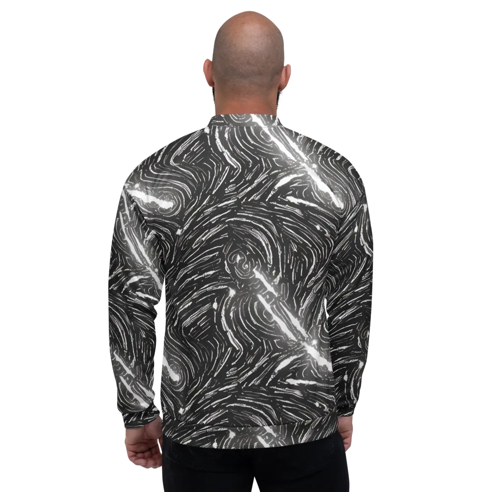 Silver Swirl on Bomber Jacket — Back