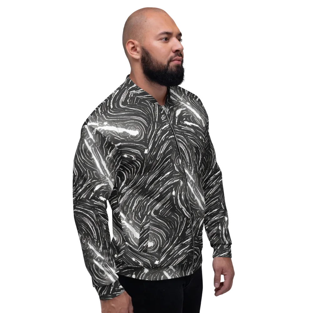 Silver Swirl on Bomber Jacket — Right