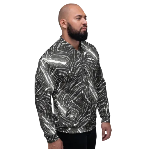 Silver Swirl on a Bomber Jacket
