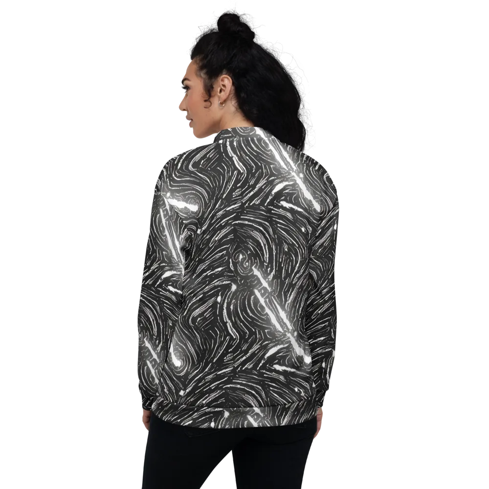 Silver Swirl on Bomber Jacket — Back