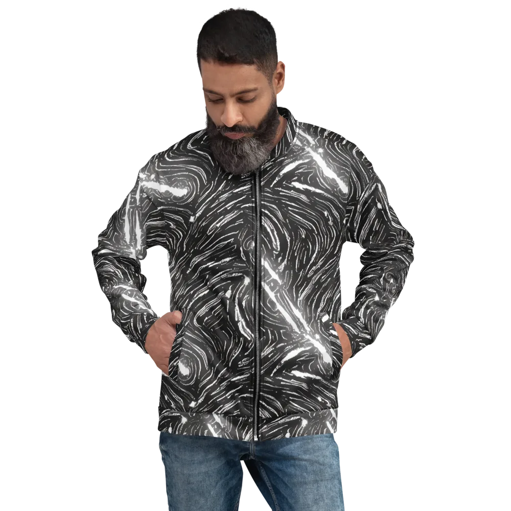 Silver Swirl on Bomber Jacket — Front