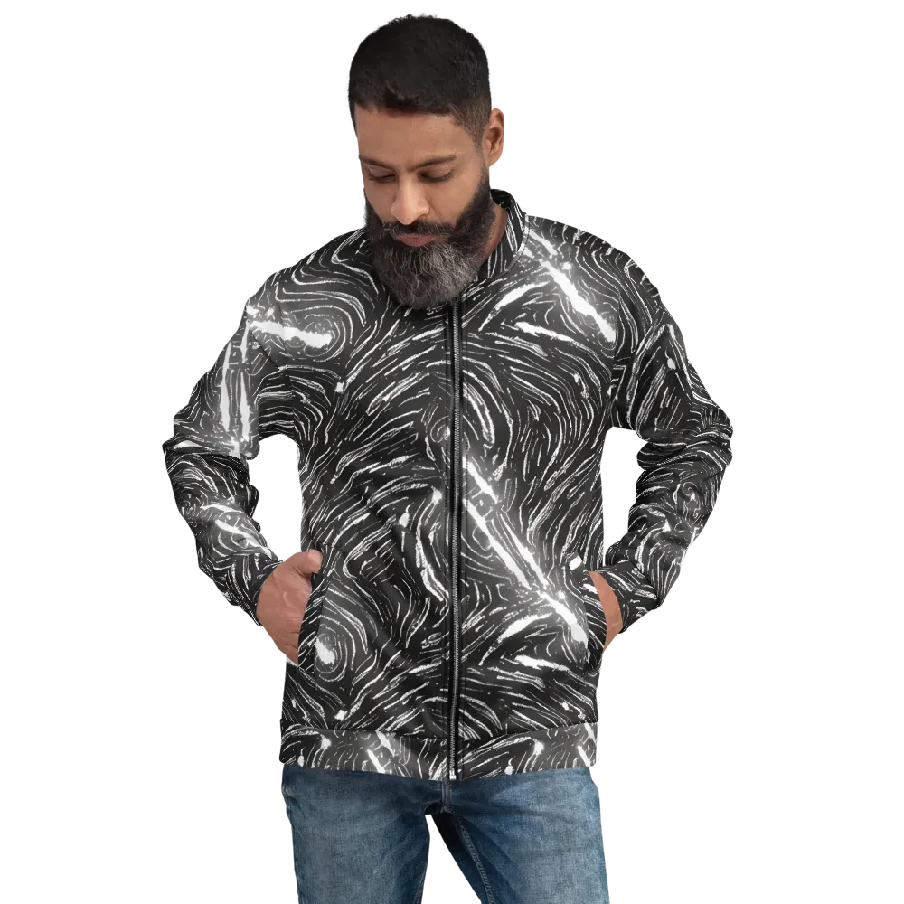Silver Swirl on Bomber Jacket — Front