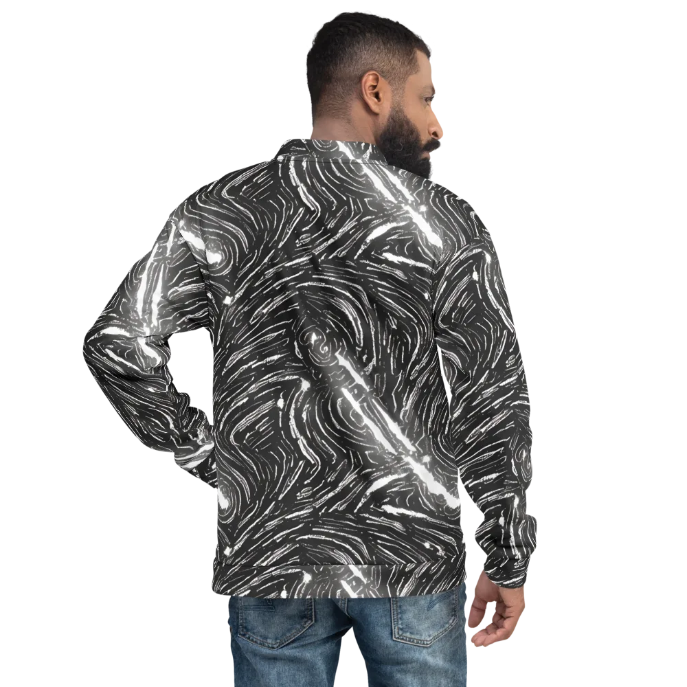 Silver Swirl on Bomber Jacket — Back