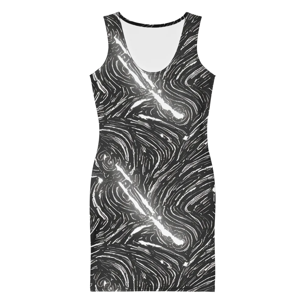 Silver Swirl on Bodycon Dress — Front