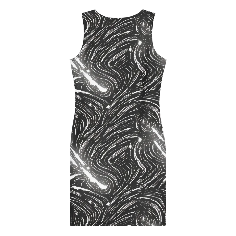Silver Swirl on Bodycon Dress — Back