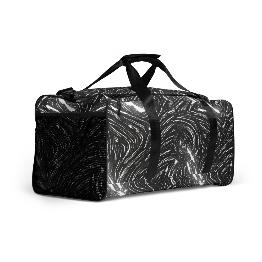Silver Swirl on Duffle Bag — Right Front
