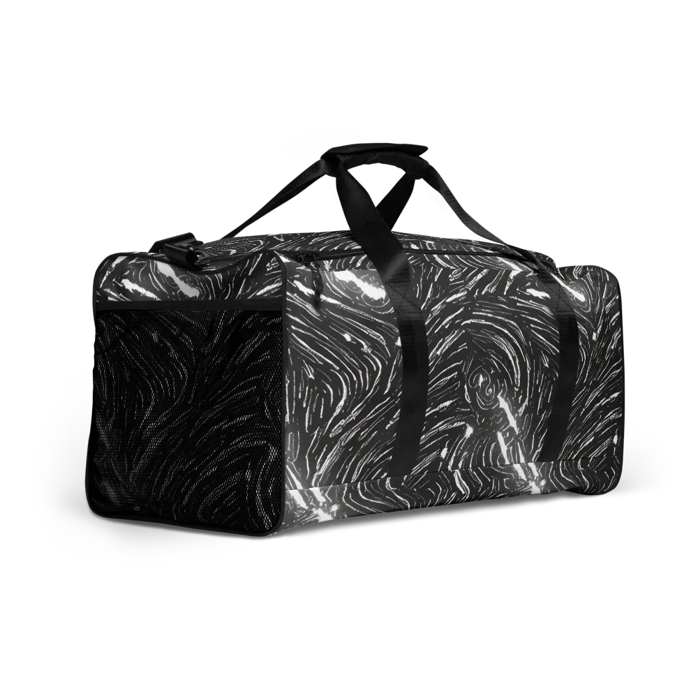 Silver Swirl on Duffle Bag — Right Front
