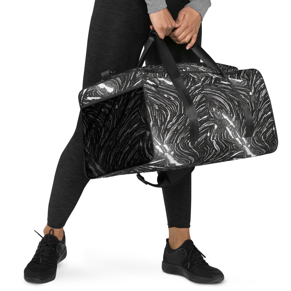 Silver Swirl on Duffle Bag — Right Front