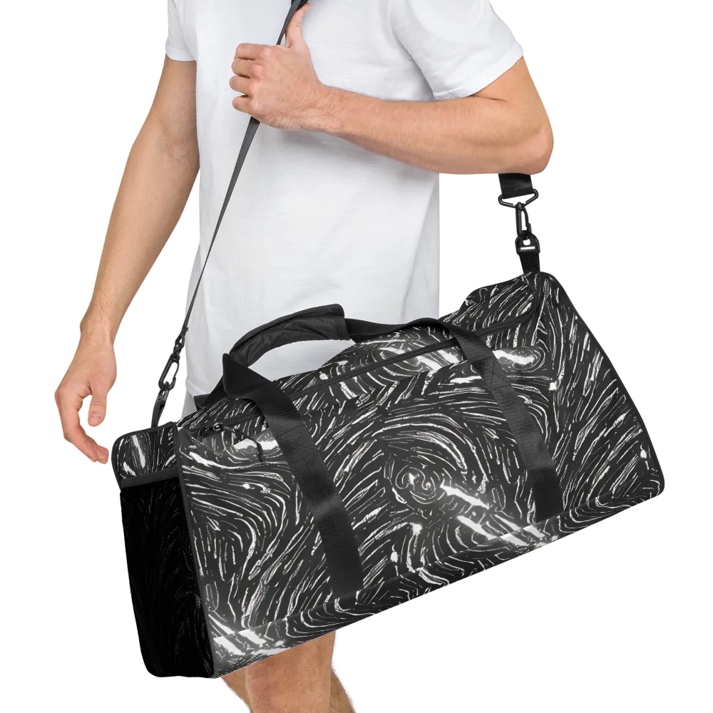 Silver Swirl on Duffle Bag — Right Front