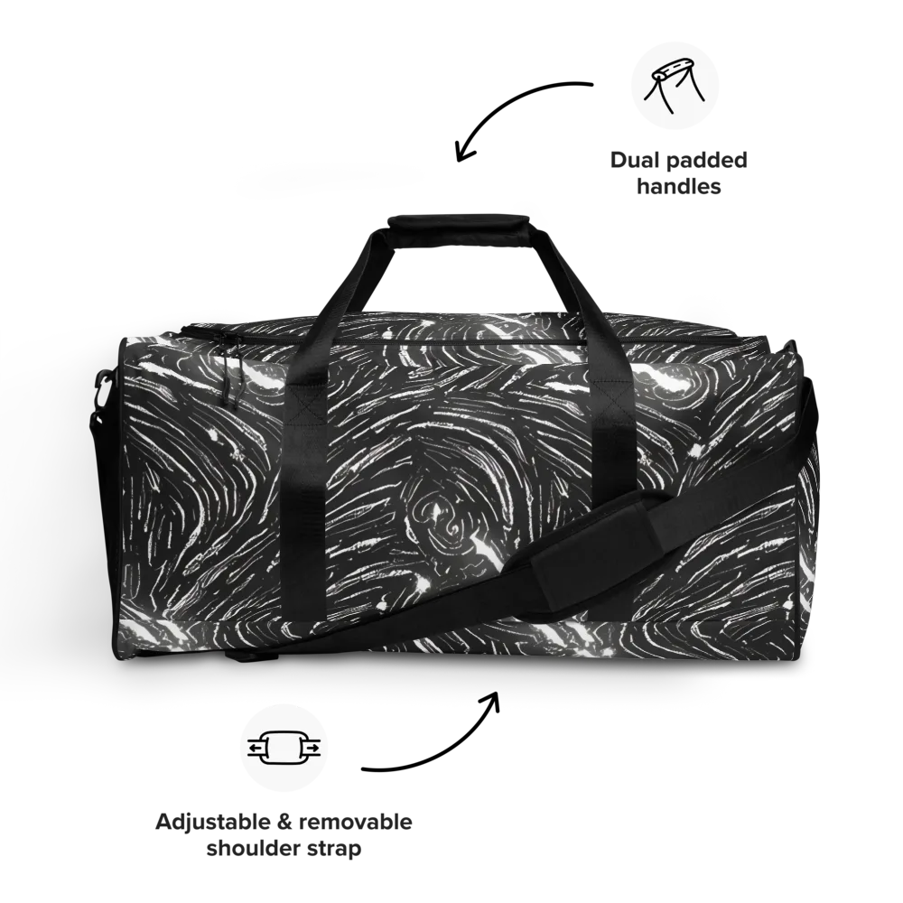 Silver Swirl on Duffle Bag — Front