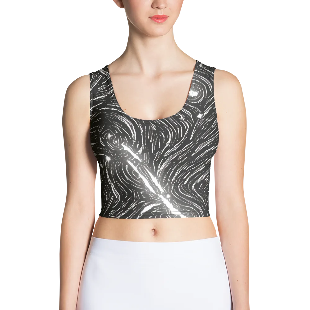 Silver Swirl on Crop Top — Front
